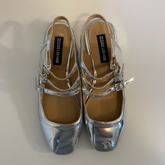 Design Lab Metallic Mary Janes Flats - Size 7 - Picture 9 of 9
